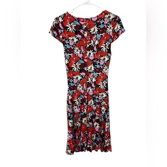 Free People red floral key to your heart v-neck mini dress M - Picture 4 of 9
